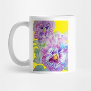 Purple Pansy Watercolor Painting Floral Mug